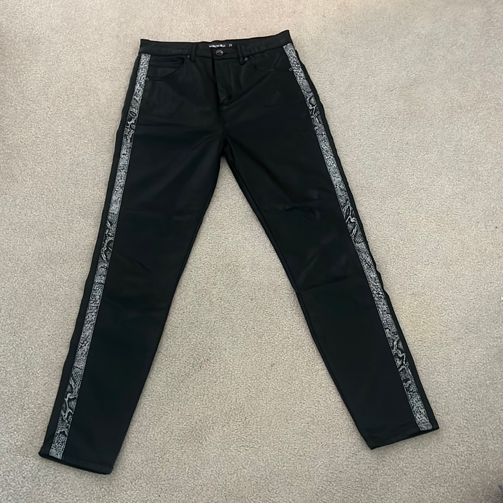 Faux Leather and Snakeskin Pants